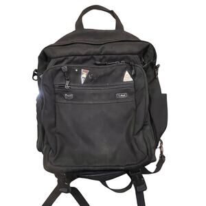 L.L. Bean Black Messenger Backpack Computer Multi use Utility Traveler Crossbody